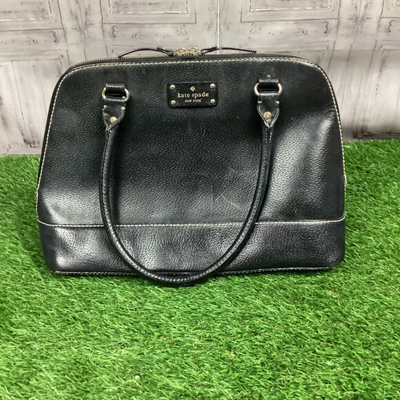 Kate Spade Black Leather Dome Satchel Handbag - Picture 16 of 16